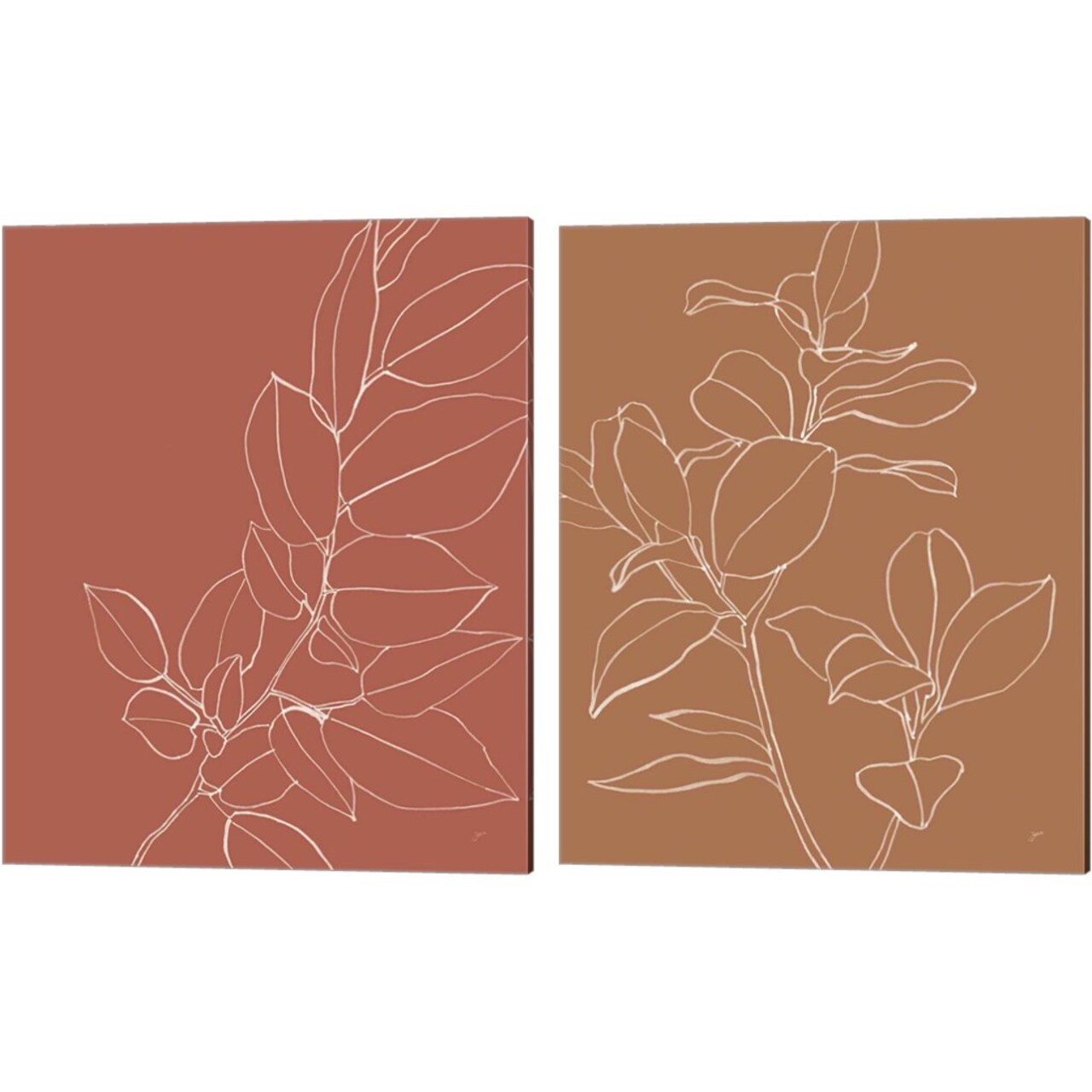 Warm Magnolia Branch by Karyn Panganiban 12" x 15" Canvas Wall Art (Set of 2)